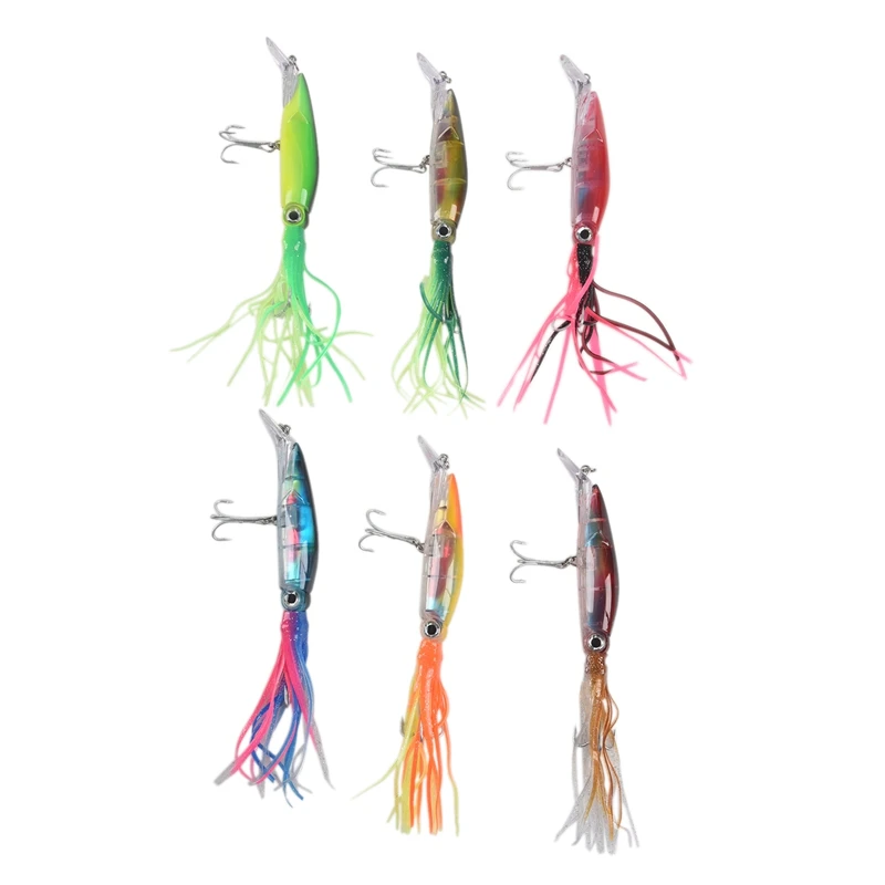 

1Group Whole 6 Color Hard Fishing Lure Fish Bait 23Cm/43G 6 Color Squid Hook Octopus Crank For Artificial Tuna Sea Allure Tool