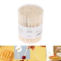 200pcs bamboo disposable wooden fruit fork dessert cocktail fork set party home household decor tableware supplies