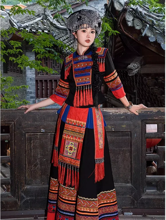 Китайские народные танцевальные костюмы Yao для выступлений этнических
