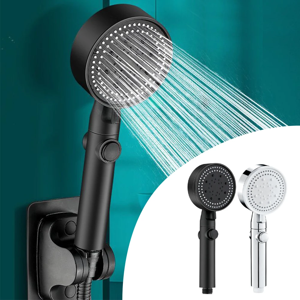

High Pressure ABS Rainfall Shower Head Boosting Hotel 5 Modes Universal Home Bathroom Spray One Key Stop Water Saving Durable