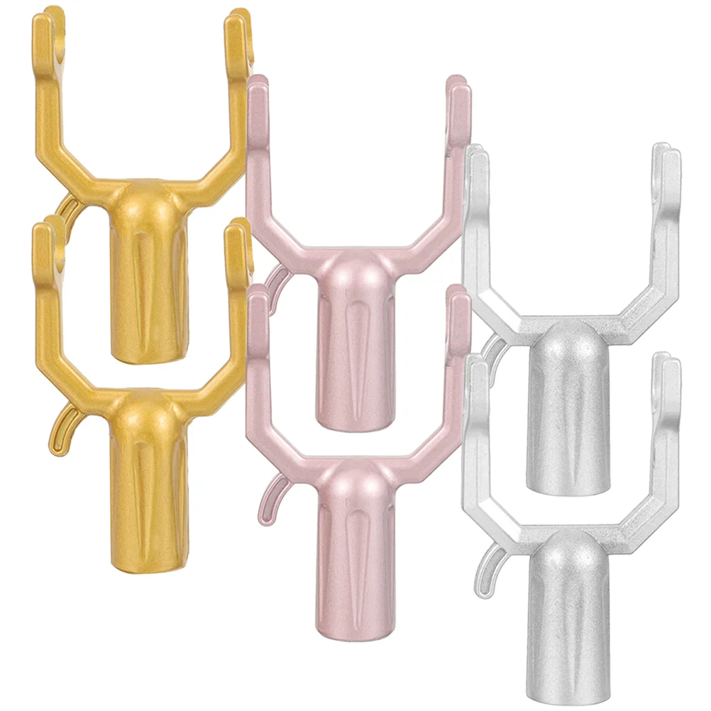 

6 Pcs Component Clothes Pole Fork Home Rod Connector Hanging Tool Tyrant Gold Balcony Forks Rack Parts Stainless Steel