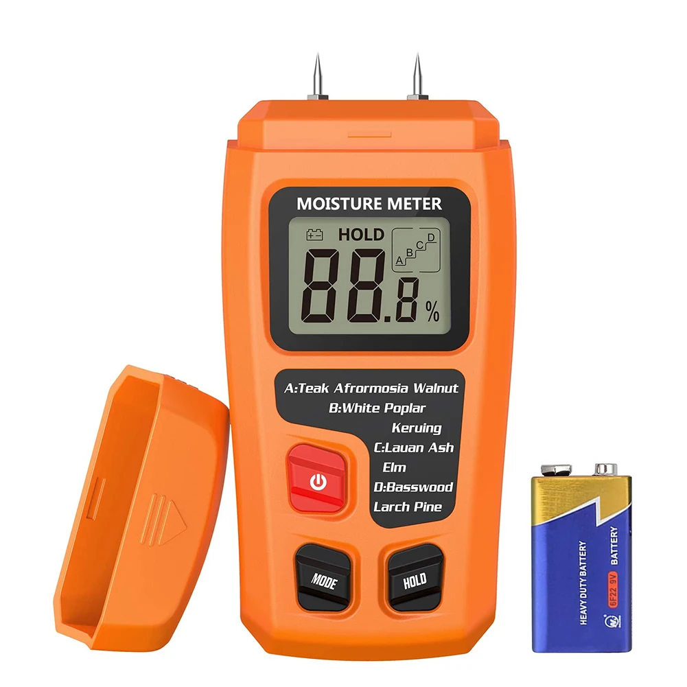 

Wood Moisture Meter with 4 Wood Groups Moisture Tester Pin-Type Digital Moisture Detectorfor Firewood Paper Floor Cardboard