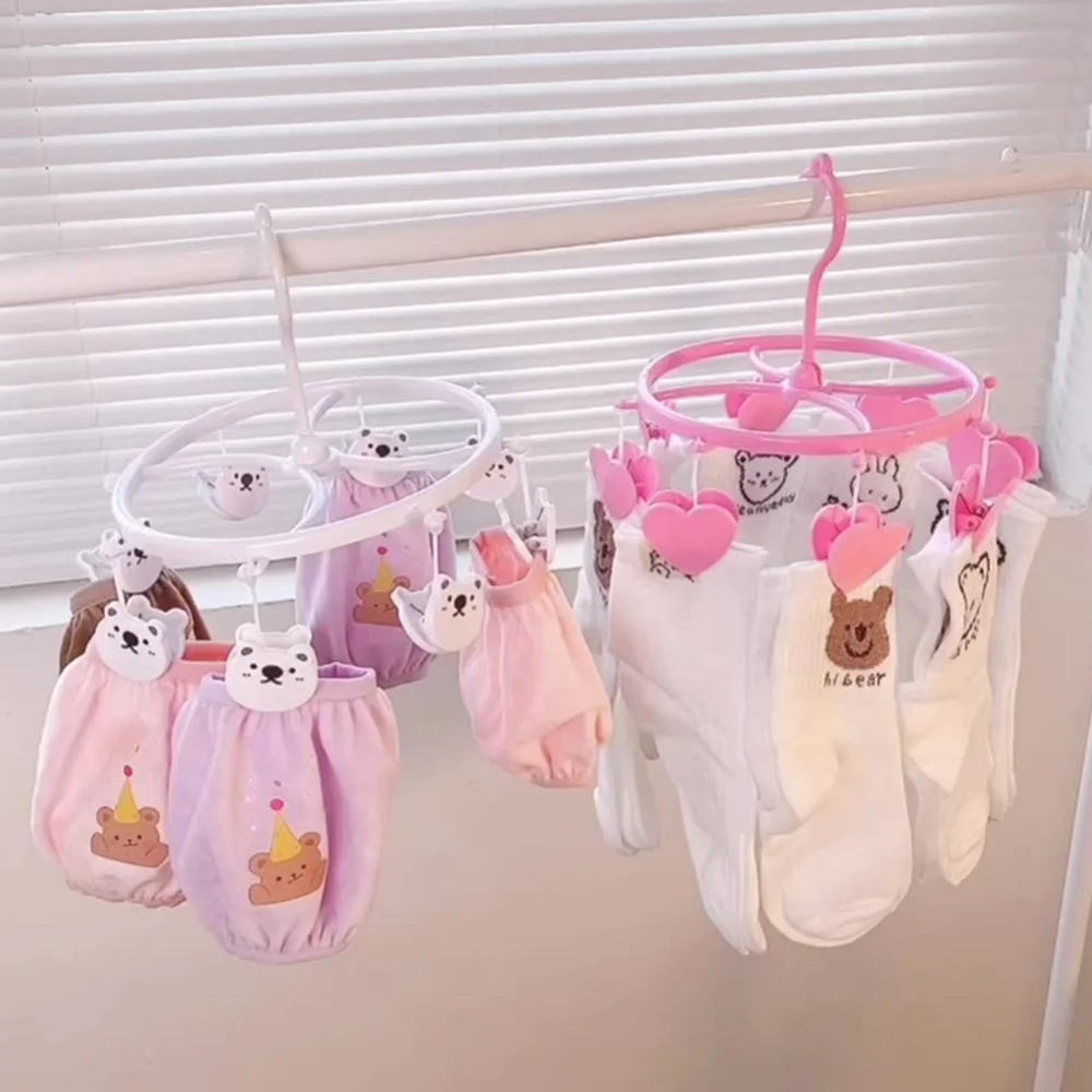

Children Adults Clothes Dryer Rack Multi-functional Clothes dryer Hanger Windproof Socks Underwear Plastic Drying Rack Organizer