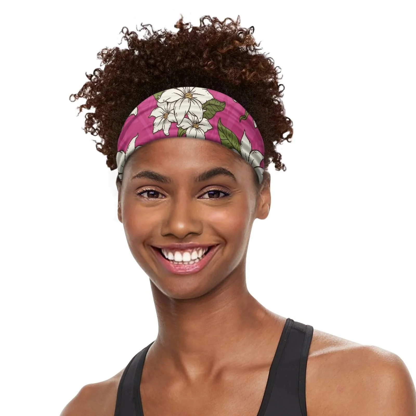 

Polynesian Tribal Pohnpei Totem Tattoo Prints Men Women Skin-Friendly Breathable Hibiscus Sports Headband Soft Polyester Touch