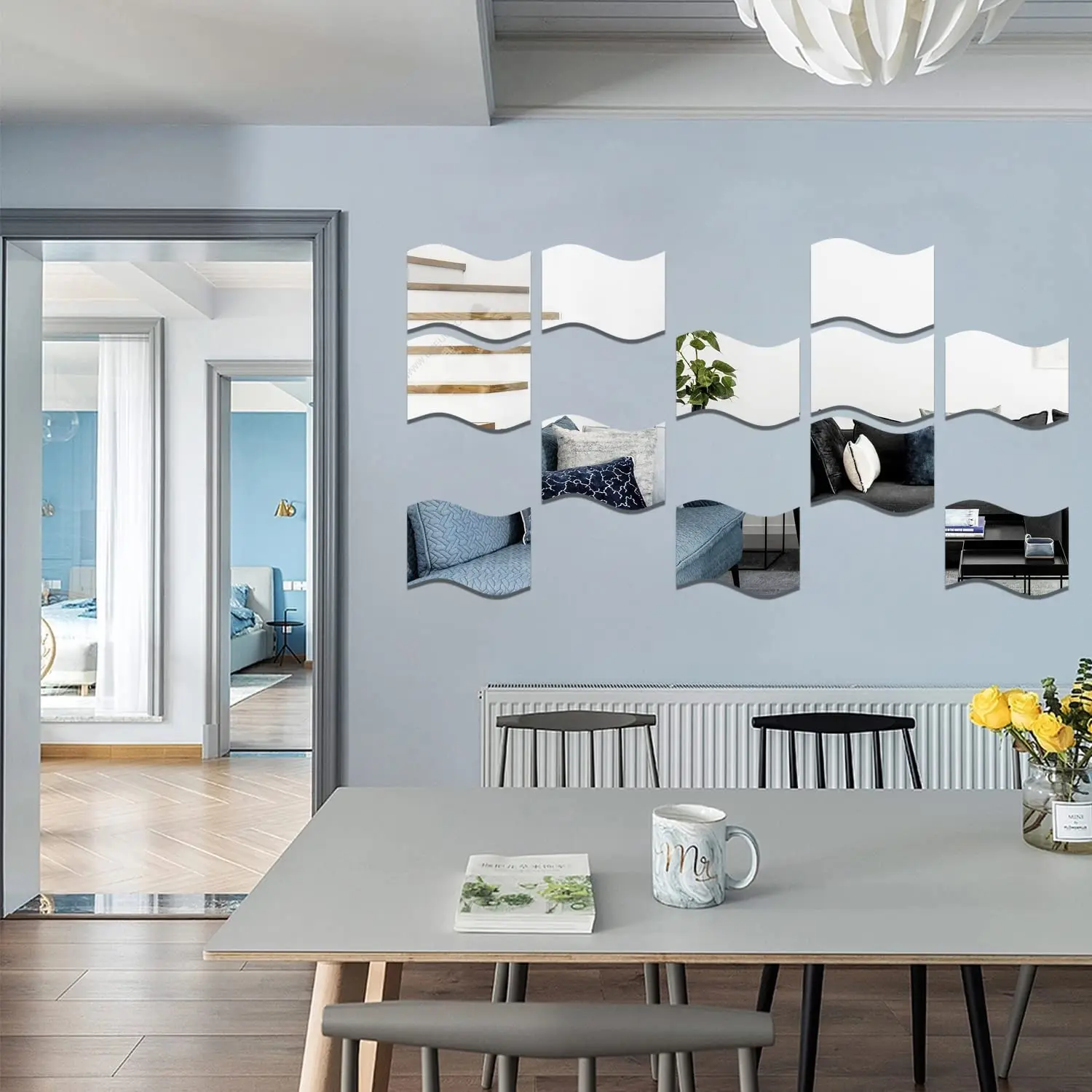 наклейка на стену зеркало для макияжа 6 шт. креативные настенные Стикеры