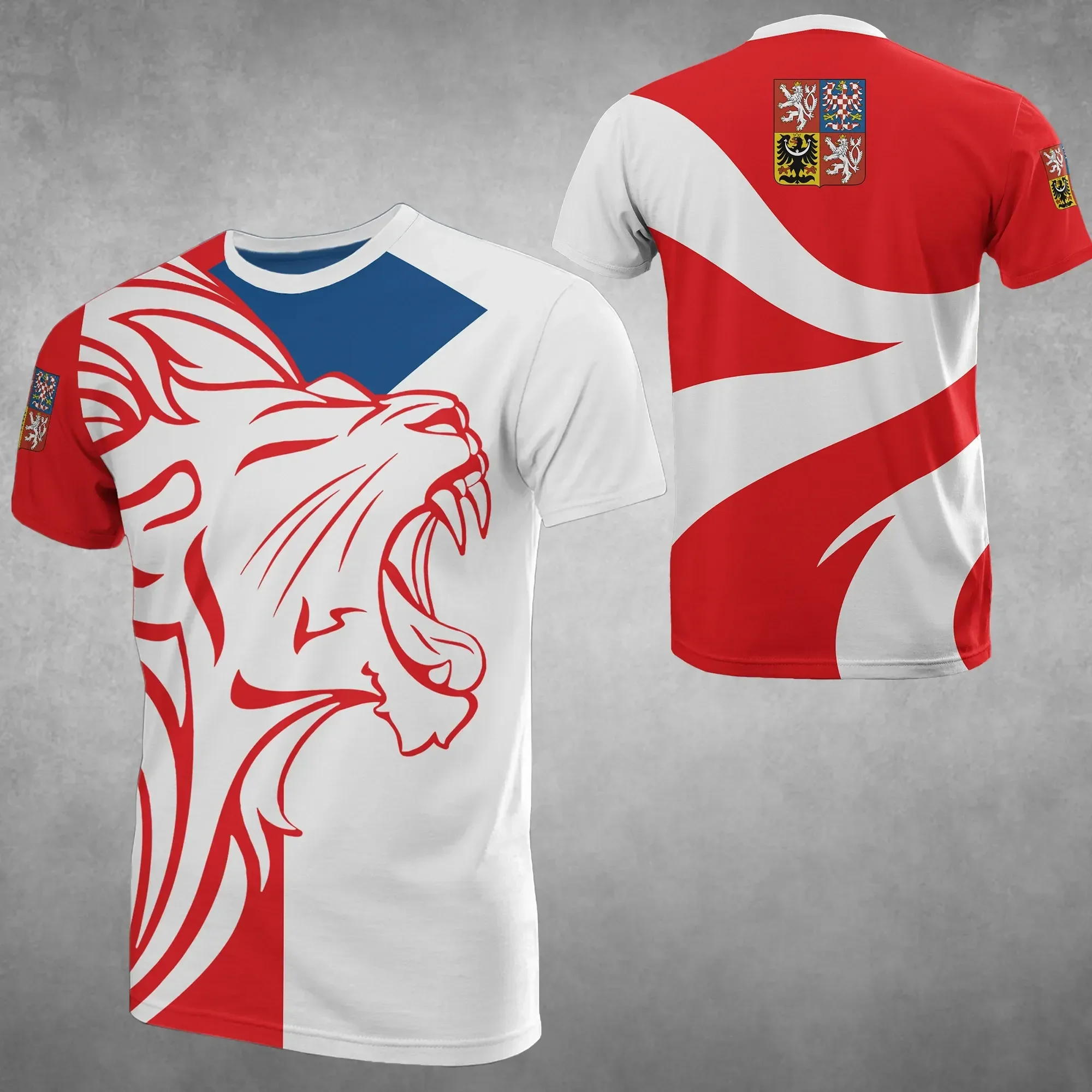 

Футболка с 3d флагом Чехии, футболка с гербом Чехии, футболка с индивидуальным флагом, Повседневная футболка большого размера с коротким рукавом
