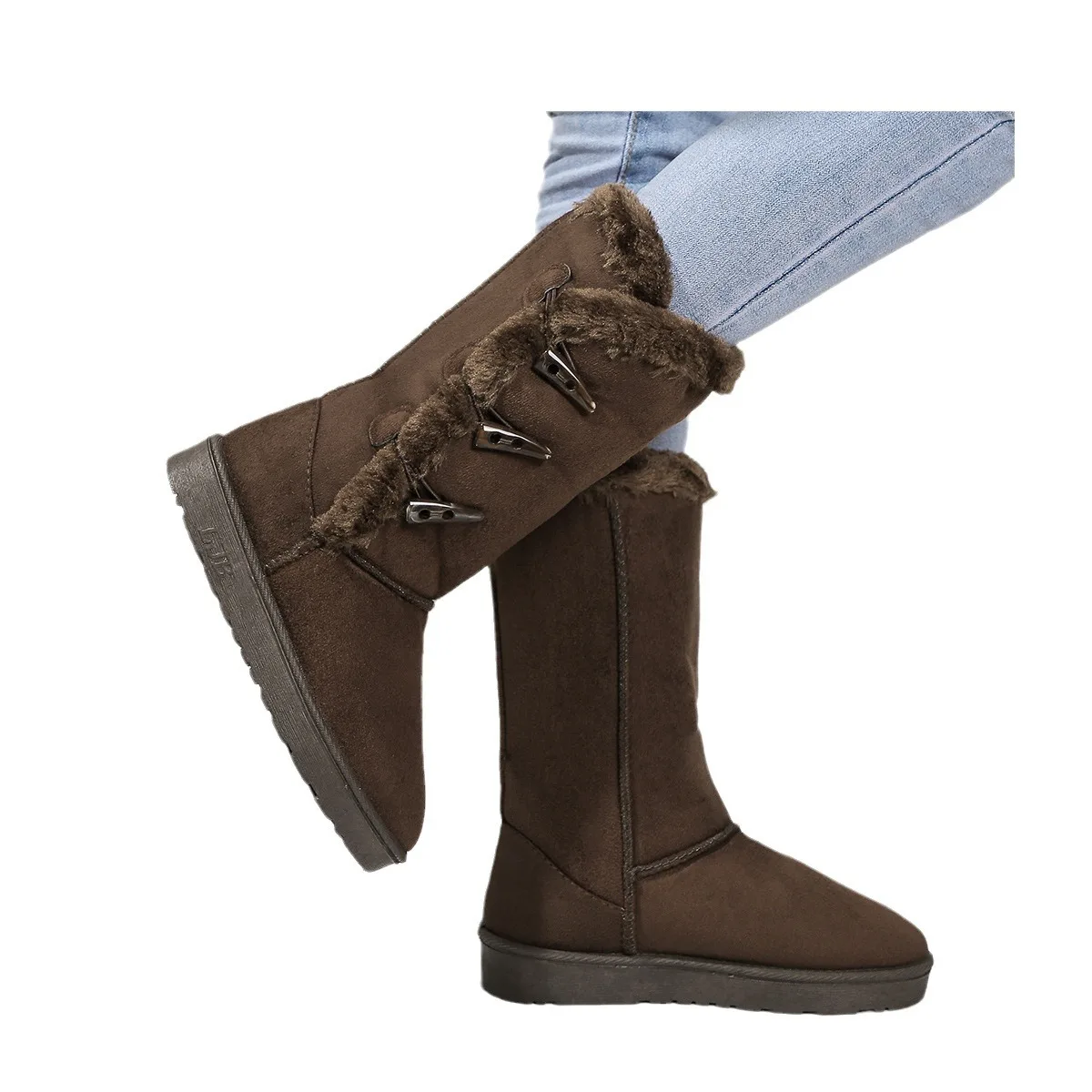 Осенне-зимние флисовые ботинки на пуговицах 2024 год