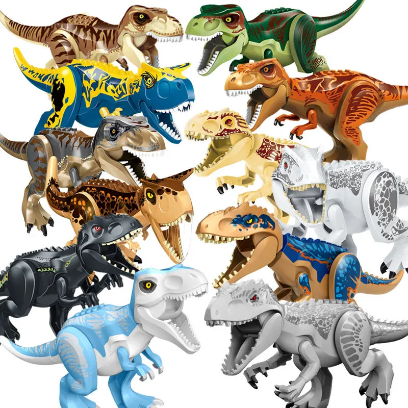 

Big Size Assembled Jurassic Dinosaur Building Blocks Toys Park Compatible Major Brand Simulation Animal Rex Raptor Kid Gifts