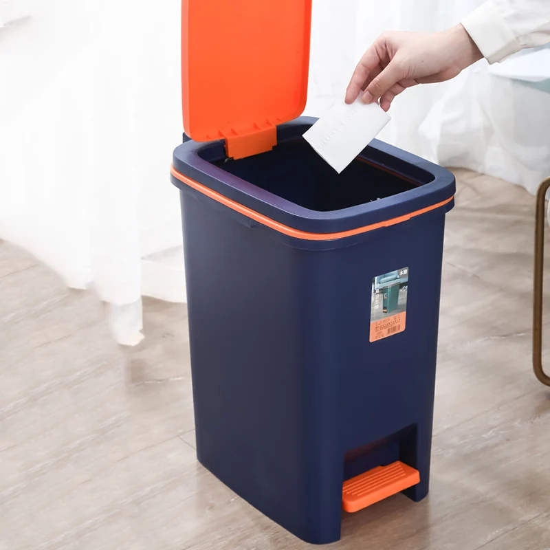 

Мусорная корзина для гостиной, крышка для мусорного бака, прямоугольная Туалетная корзина с педалью, переработанная офисная мусорная корзи...