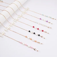 women men pearl anti lost butterfly bow necklace glasses chain mask hang rope crystal beaded chain eyeglasses holder