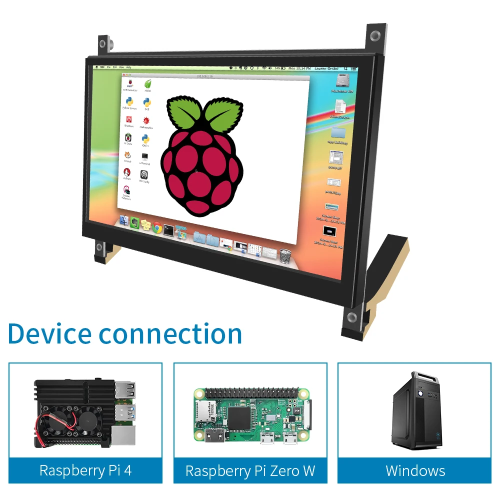 7-дюймовый 1024*600 высокопиксельный ЖК-дисплей модуль raspberry pi экран с сенсорным