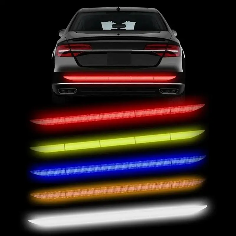 

5PCS Car Stickers Reflective Warning Safety Tape Anti Collision Warning Exterior Reflecting Stickers Reflective Strip For Cars