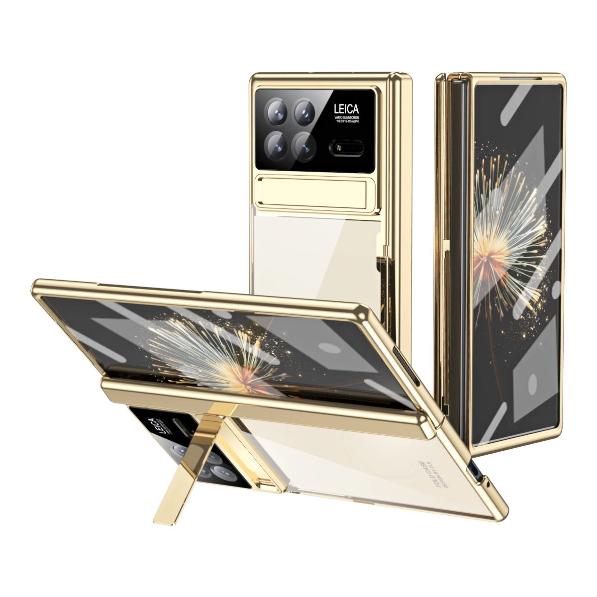 

For Xiaomi MIX Fold 3 Case Hinge Transparent Plating Mechanical For MIX Fold 3 Case Kickstand 360 Full Screen Protector Cover