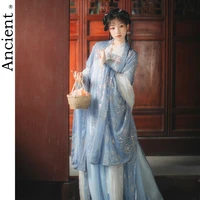 modern hanfu chinese improvement women ancient tradition dress tang dynasty cosplay fairy costume retro trend delicate blue
