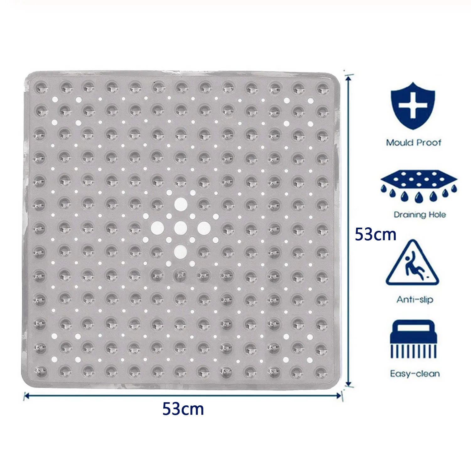 square non slip bath shower bathroom floor bathtub mat with suction cups for home hotels restaurants balcony 53x53cm free global shipping
