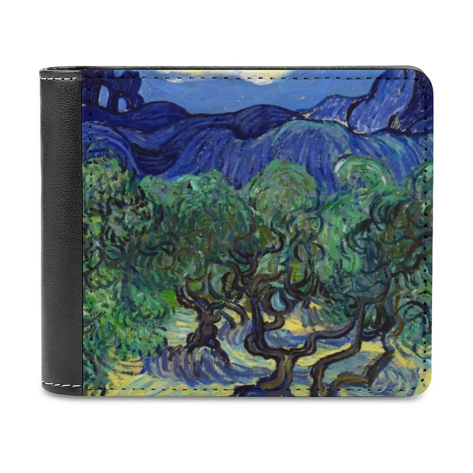 

Vincent Van Gogh The Olive Trees Leather Wallets Men Wallet Credit Business Card Holders High Quality Wallet Post Post Fine Art