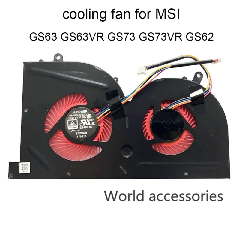 Вентиляторы охлаждения процессора и графического компьютера для MSI GS63 GS63VR GS73 GS73VR