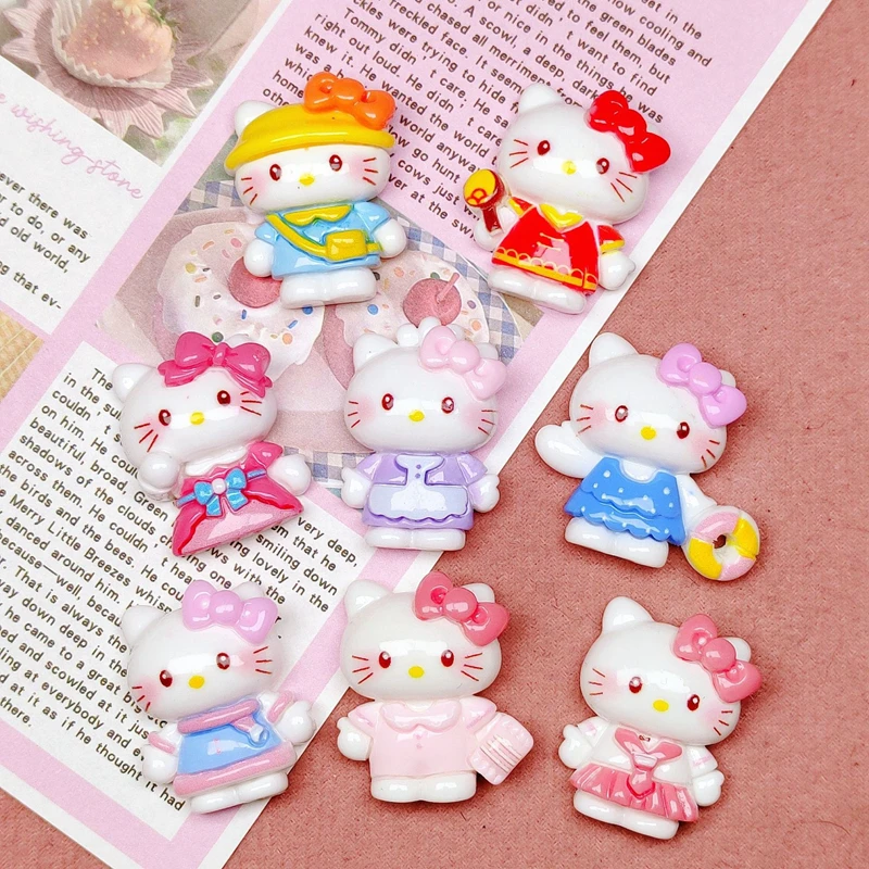 

10 шт., мультяшная смола, милые мультяшные животные, кошки, стильная шпилька, кулон, скрапбук, ремесло, сделай сам, миниатюрный орнамент, аксессуары A35