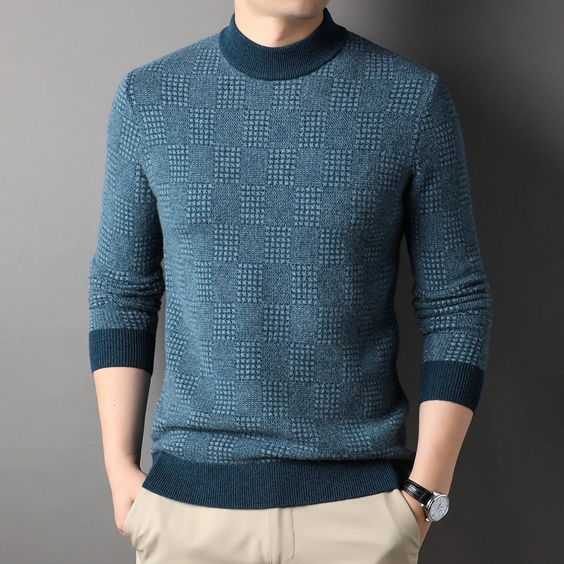 

Woolen Sweater Men's Half Turtleneck Pullover Leisure Versatile 2022 Autumn and Winter New Base Knitting Fashion Sweater