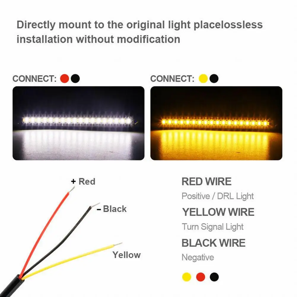 

2X Motorcycle Flowing Amber LED Fork Turn Signal Strip Light For Harley Motorcycle Accessories High-quality Turn Signals