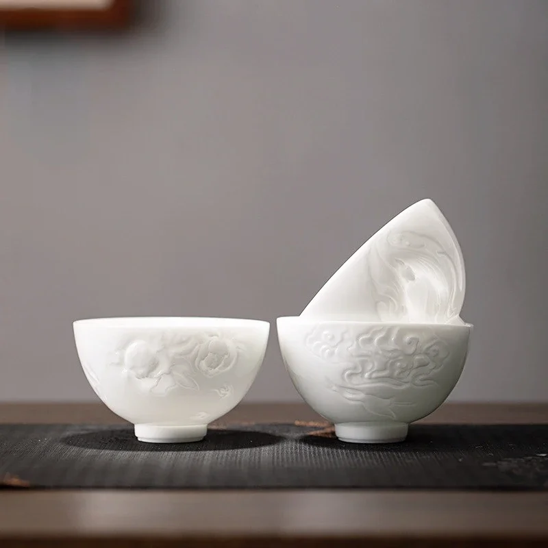Ледяные семена Нефритовая фарфоровая чашка Высококачественная чайная большая