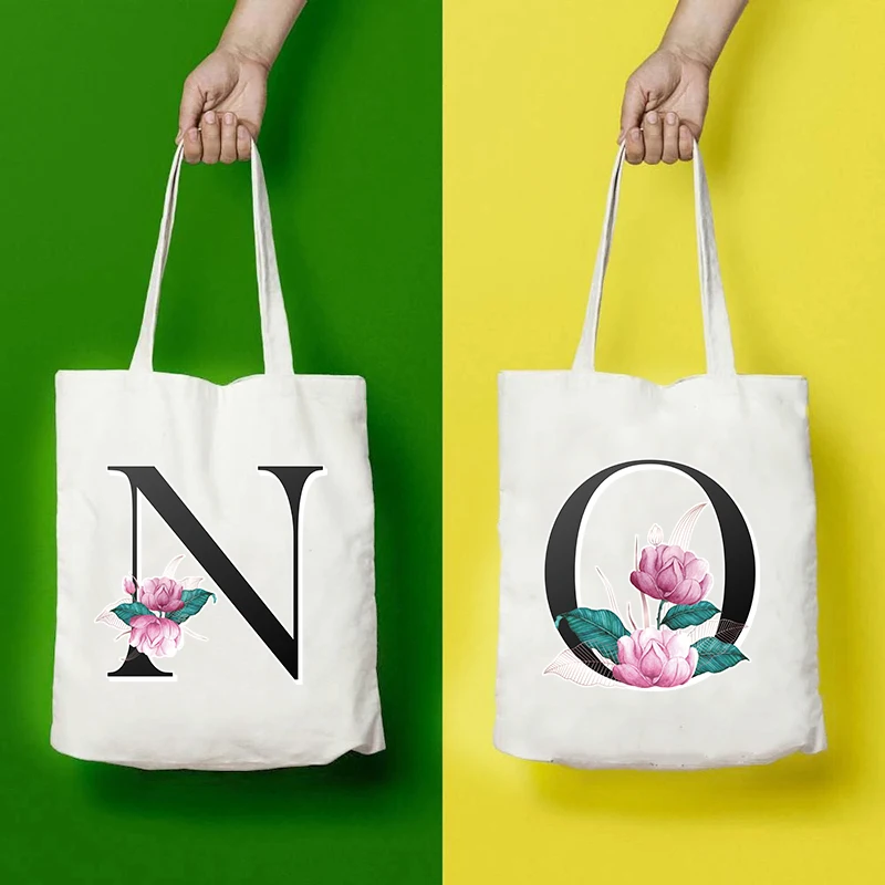 

Female 2020 Black LettersCute Canvas Large Canvas Bag New Japanese Harajuku Tote Bag Canvas Girl Shoulder Bags for Women