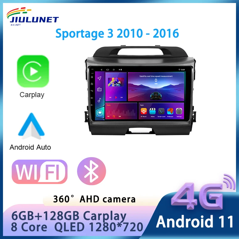 Автомагнитола JIULUNET на Android 11 для KIA Sportage 3 2010 2011-2016 мультимедийный видеоплеер 2din