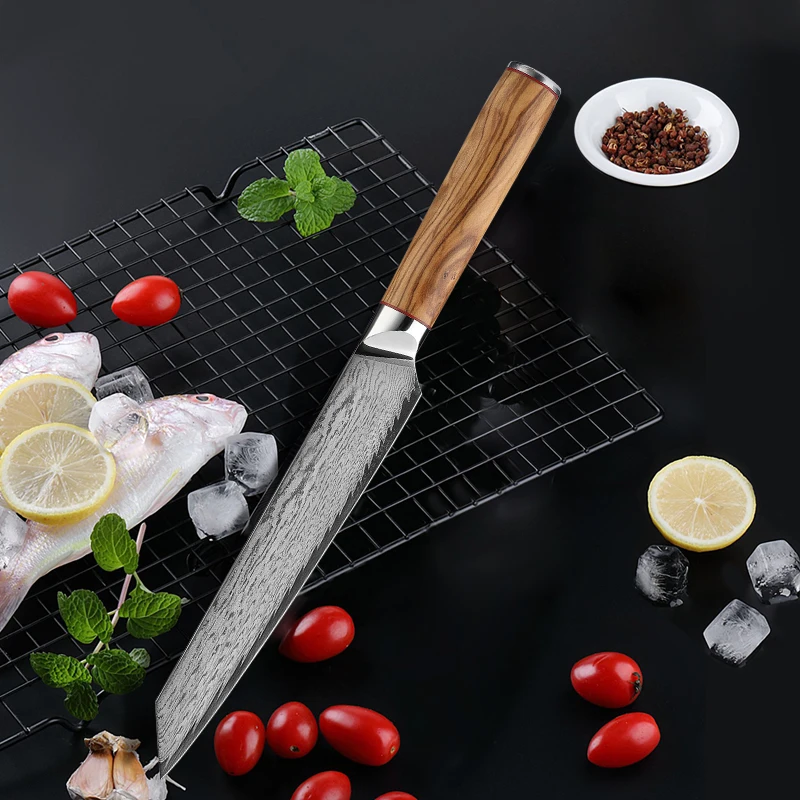 8-дюймовый нож для сашими двустороннее лезвие дамасская сталь VG10 острый повара