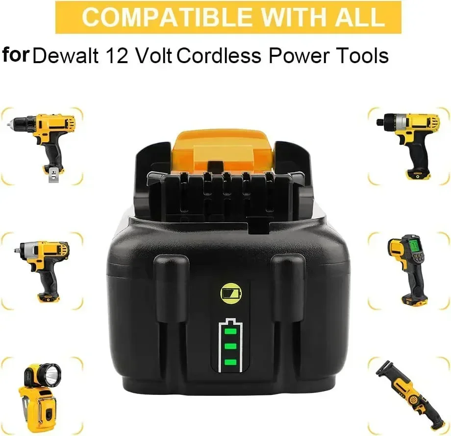 Аккумуляторная батарея 12 В 6000 мАч для аккумуляторной батареи Dewalt DCB120 DCB127 DCB121 DCB119
