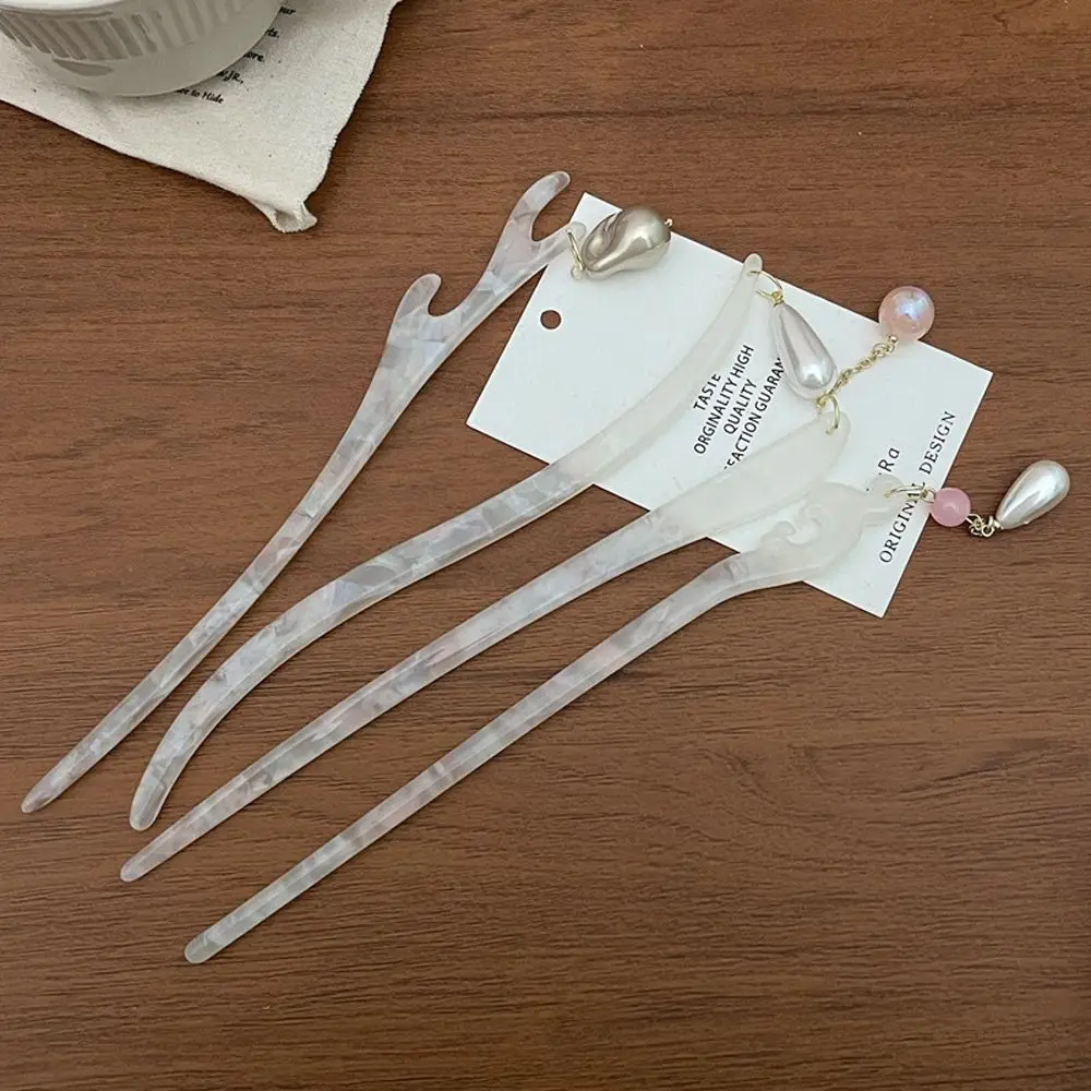 

Головной убор для невесты для девочек жемчужный темпераментный зажим для волос Китайская вилка для волос Корейские шпильки для волос Hanfu же...