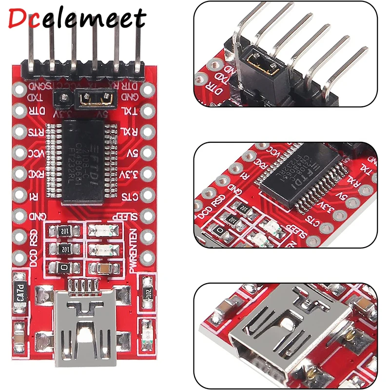 

FT232RL FTDI USB 3.3V 5.5V to TTL Serial Adapter Module for Arduino FT232 Pro Mini USB TO TTL 232