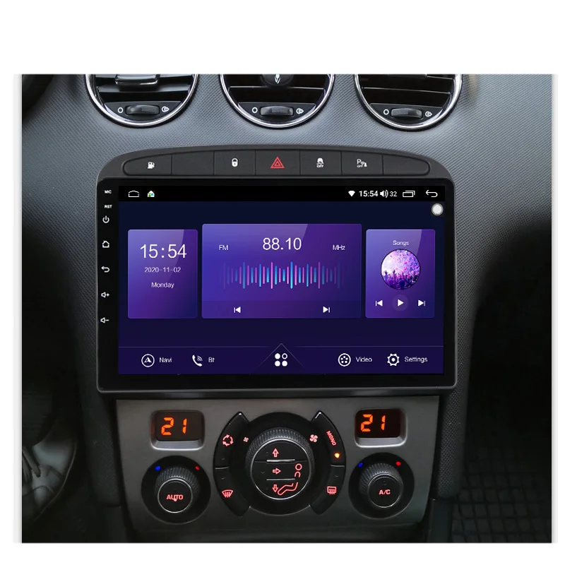 $76.72 Android 11 Car Radio GPS navigation Multimedia Player For PEUGEOT 308 308S 408 2010 - 2016 with 8GB+128GB 1280*720 IPS screen