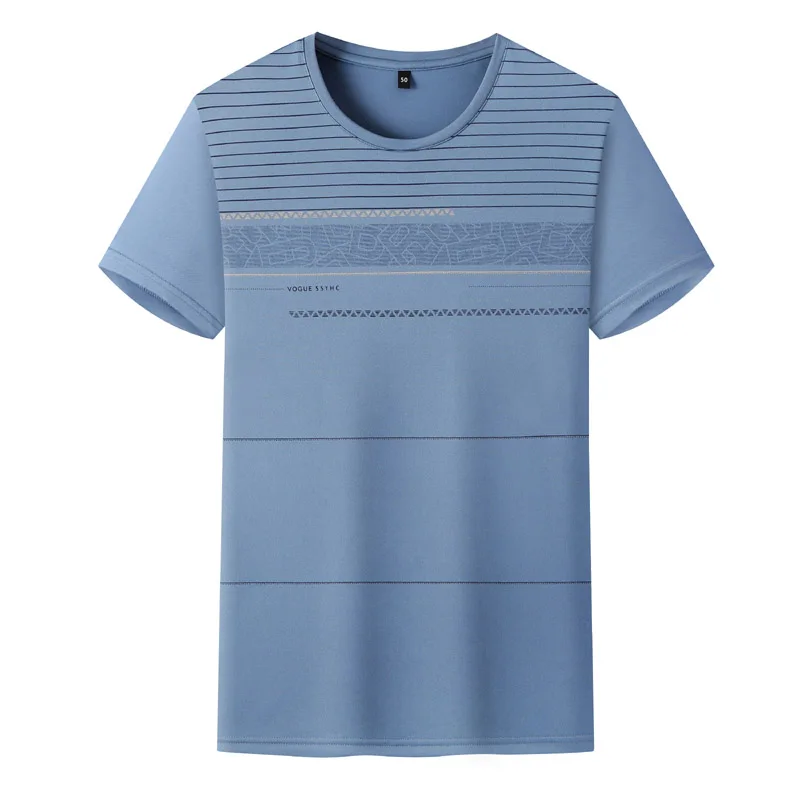 Romon Men Short Sleeve 2025 New Arrival Ice Silk Business Casual Summer Thin round Neck T-Shirt Men's Top |