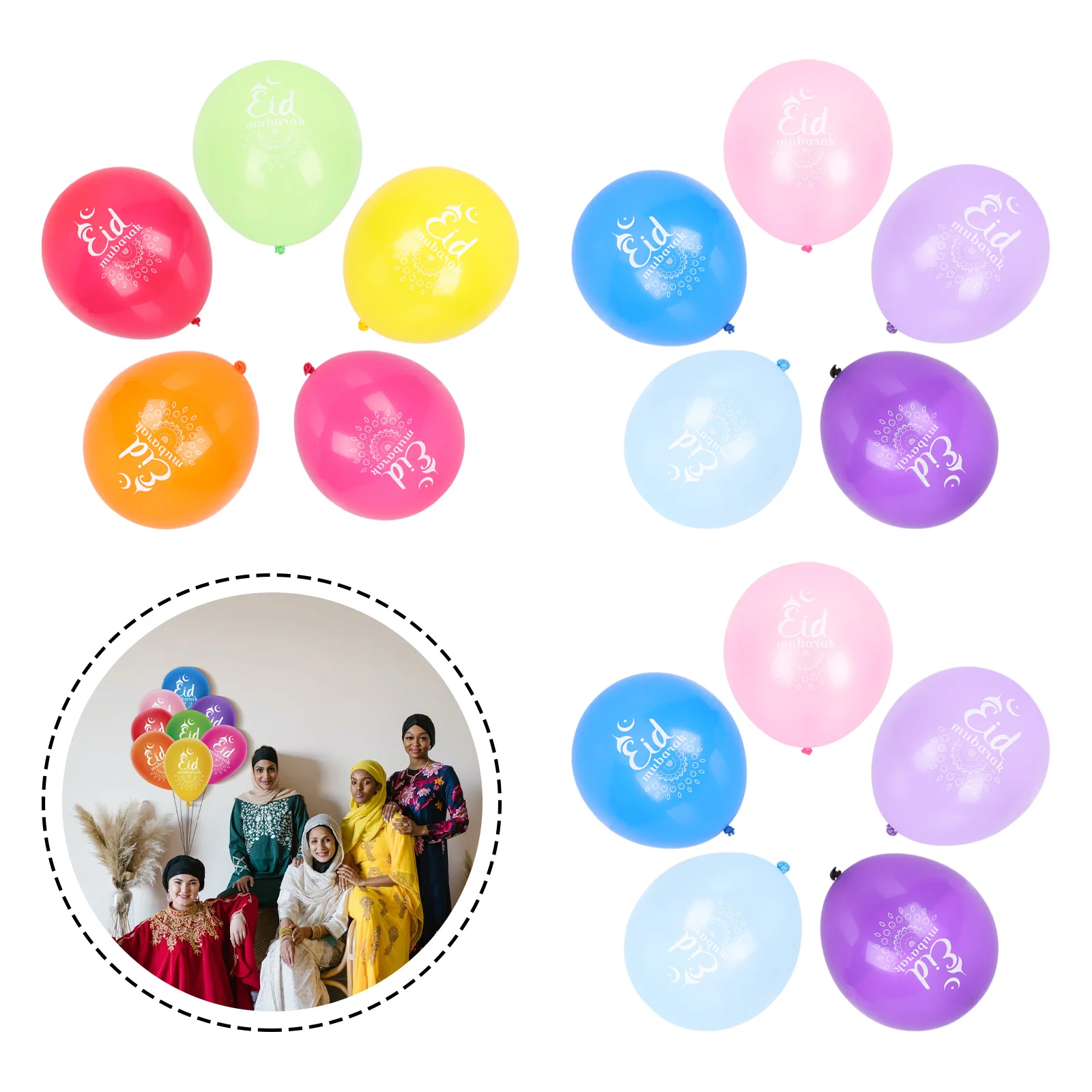 

100Pcs Chic Ramadan Festival Holiday Party Decor Prop Balloons Decorations