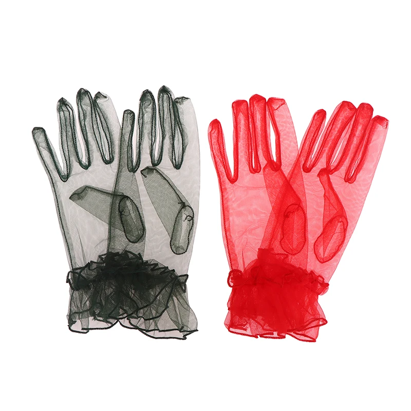 

1 пара сексуальных прозрачных зеленых сетчатых тюлевых перчаток на весну и лето, тонкие блестящие женские перчатки для танцев на выпускной, 2023