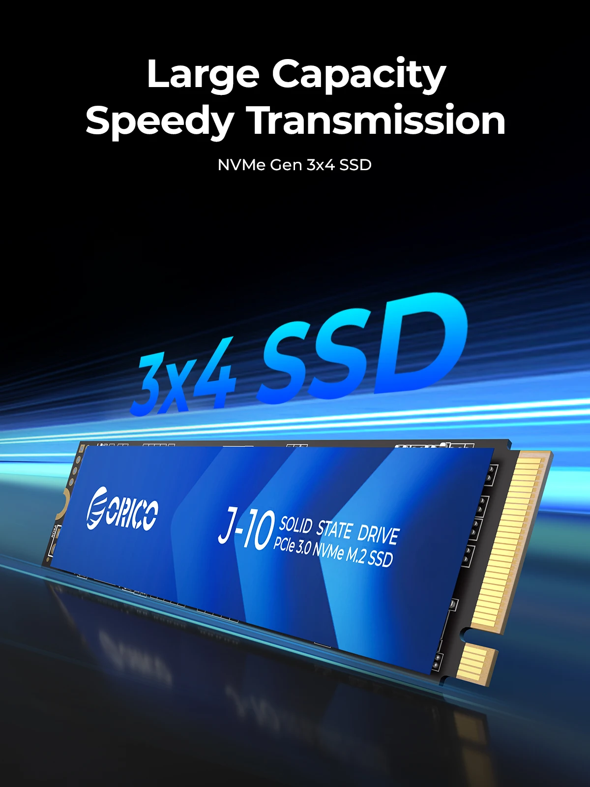 Внутренний твердотельный накопитель Orico J10 M.2 NVMe SSD PCIe 3.0 3100 МБ/с M Key 2280