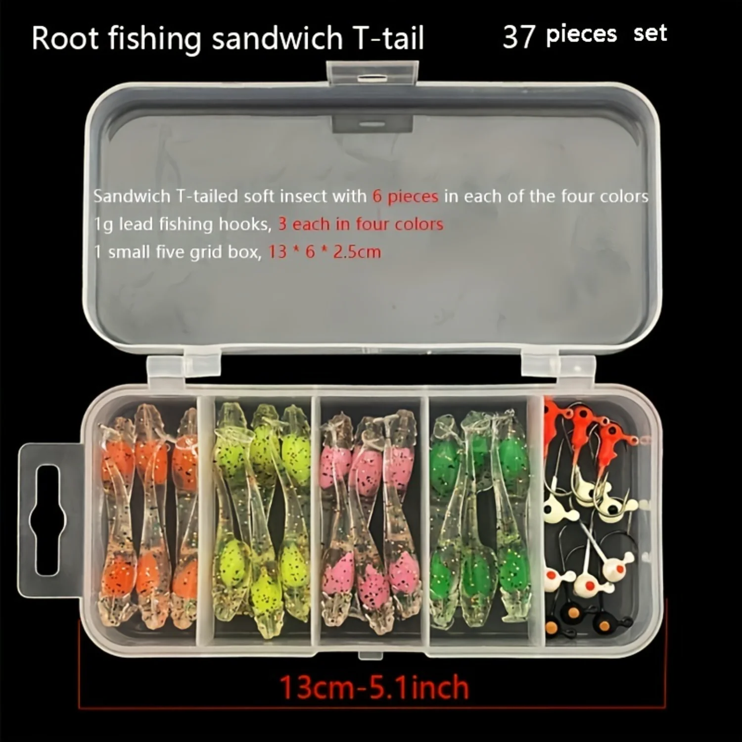 37 шт. Набор мини-рыболовных приманок премиум-класса — Яркие воблеры с Т-образным