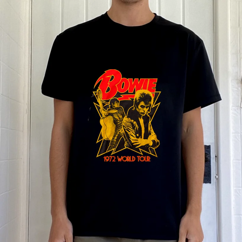 

1972 World Tour David Bowie Classic Black T-Shirt