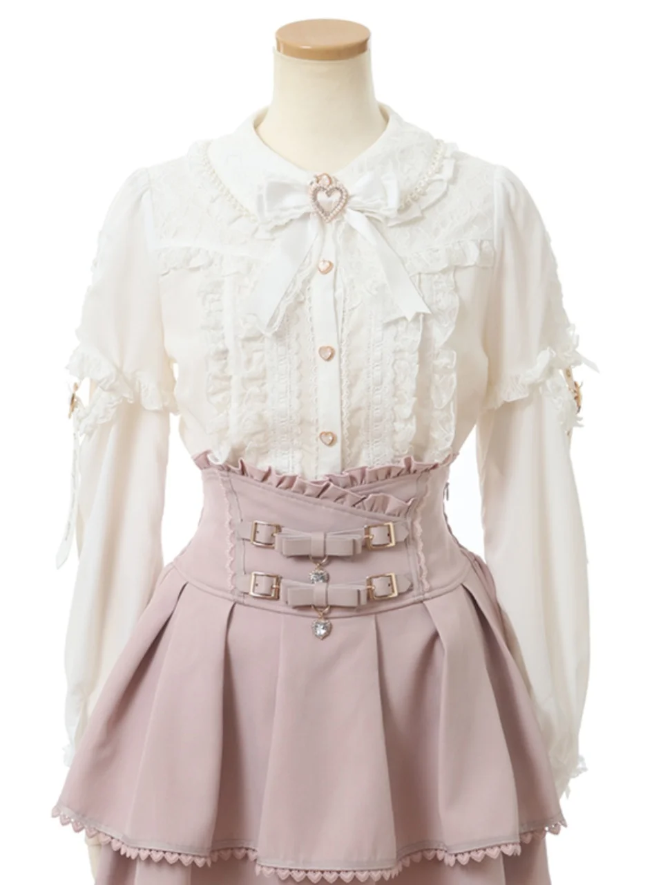 Женская рубашка со съемными рукавами и кружевной строчкой