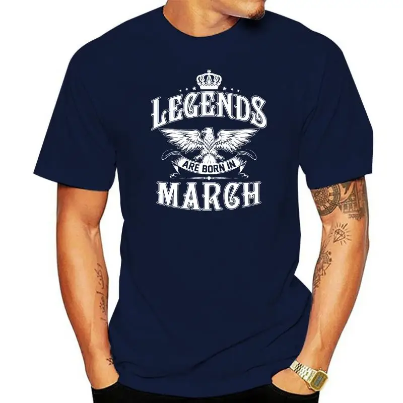 

Men's Tees Legends Are Born In March Printing T Shirts Men's 100% Cotton Crew Neck T-Shirt 2023 Fashion Short Sleeve Big Size
