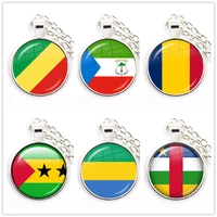 chadcentral africanequatorial guineagabonesecongosao tome and principe nation flag necklace glass cabochon pendant women