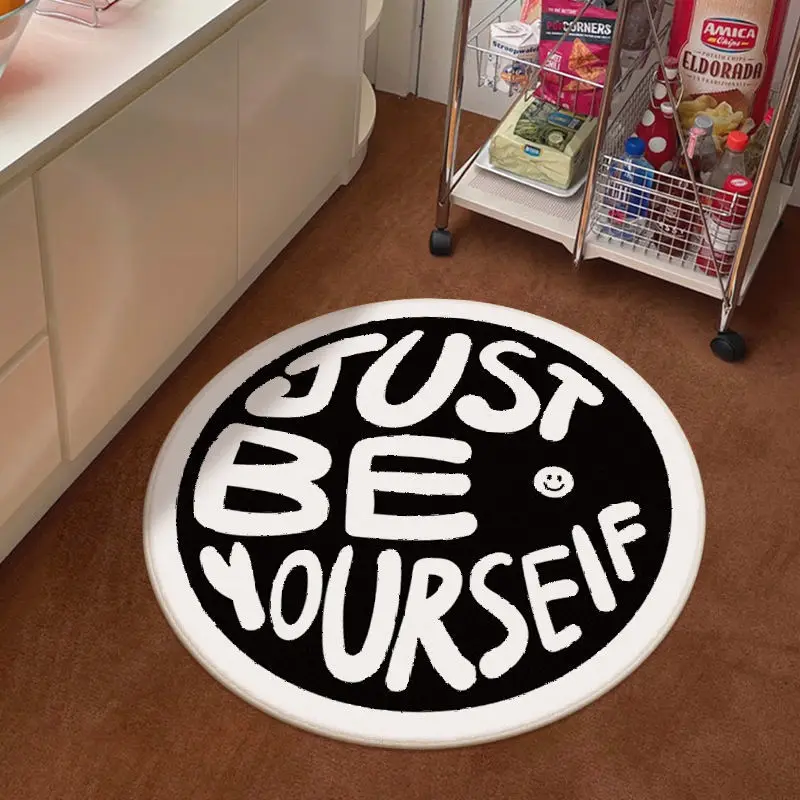 

Модный Круглый ковер для спальни, модель 2022 года, новый шерстяной меховой ковер для балкона и эркера, прикроватный напольный коврик