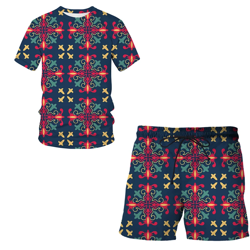 Костюм спортивный мужской с 3D-принтом повседневный комплект из 2 предметов