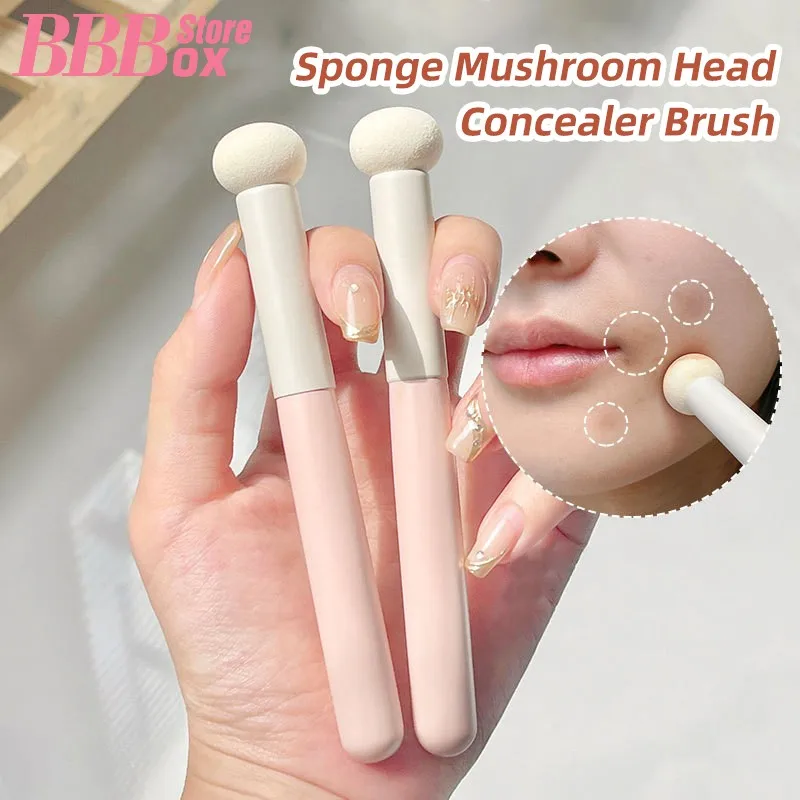 

Small Mushroom Concealer Brush For Spots Acne Marks Dark Circles Soft Sponge Powder Puff Wet & Dry Use Contour Makeup Brushes