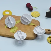 new 4pcs ice cream cake cookie candy plunger cutter fondant gum paste cupcake mold chocolates biscuit christmas decorating tools