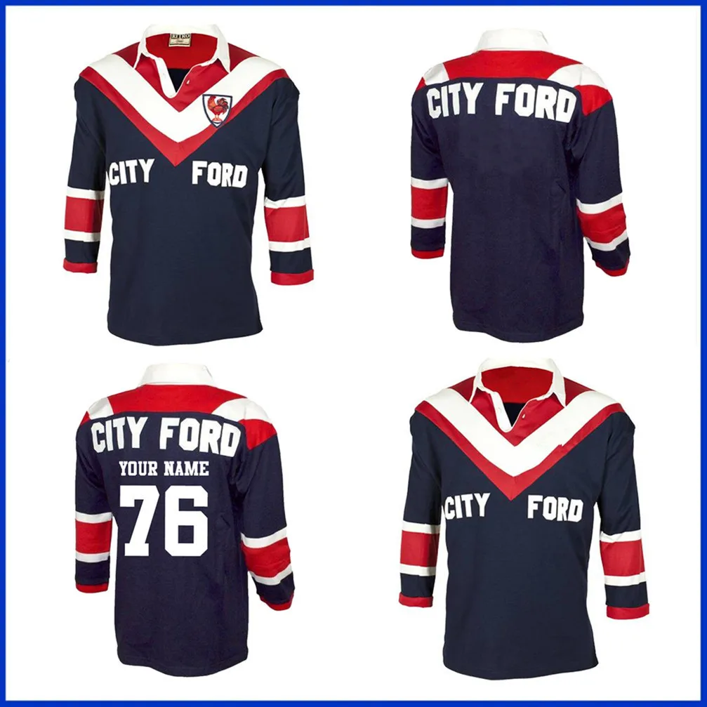 1976 г. ROOSTERS с изображением Восточного пригородного края ретро-Джерси для регби