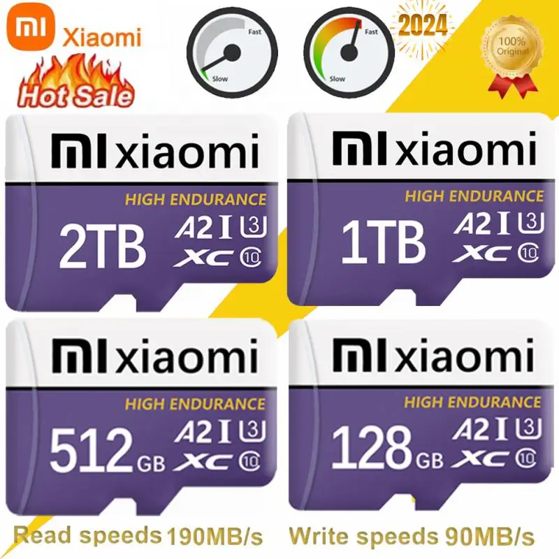 Карта памяти XIAOMI 2 ТБ 1 Class10 V60 A2 TF-карта 512 ГБ Mini SD-карта 128 высокоскоростная Micro TF 256