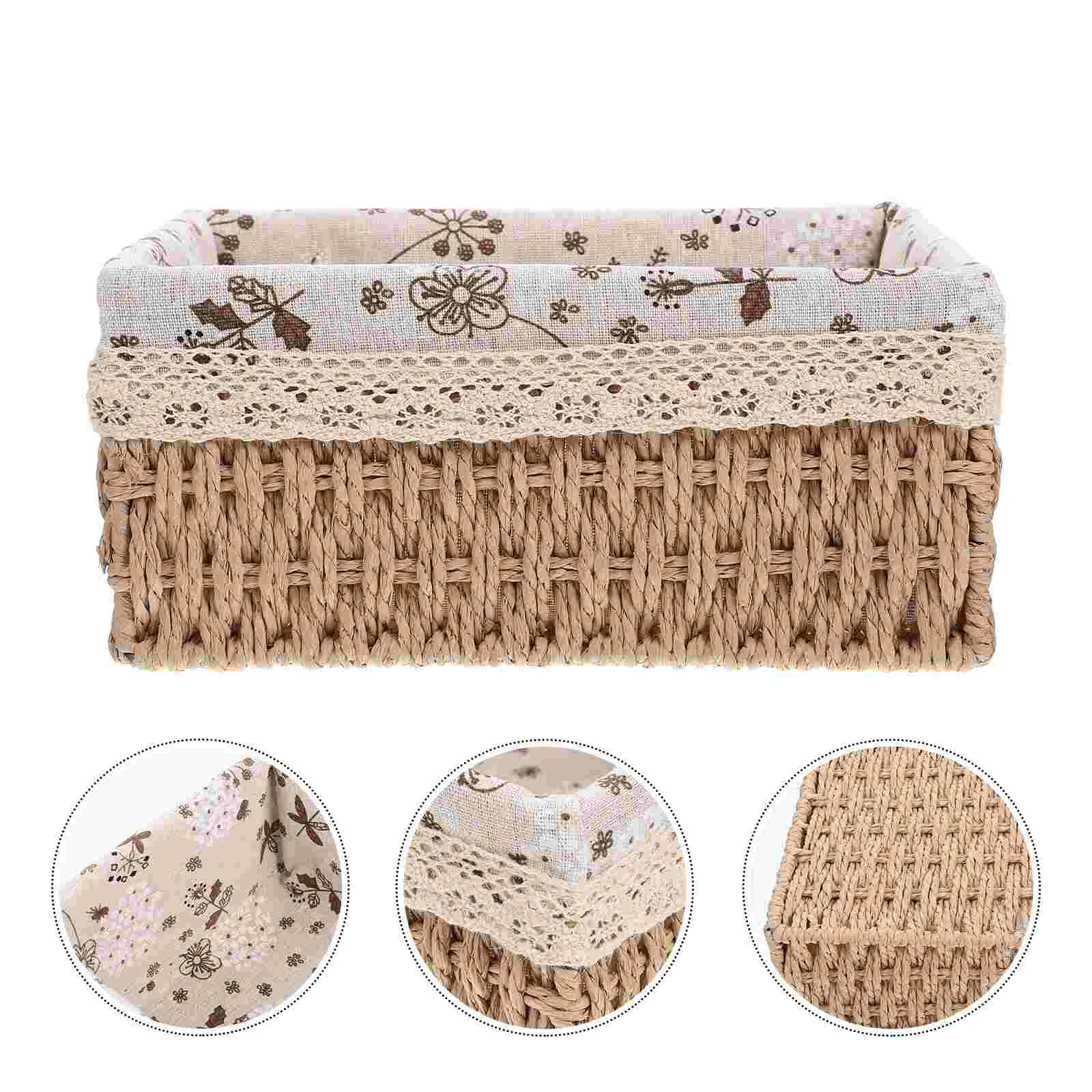

Woven Storage Basket Storage Bin Cloth Storage Container Rustic Style Container