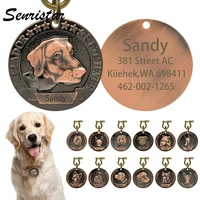 personalized vintage relief bronze dog tag custom engraved dog id name tags for small medium large dog labrador bulldog samoyed