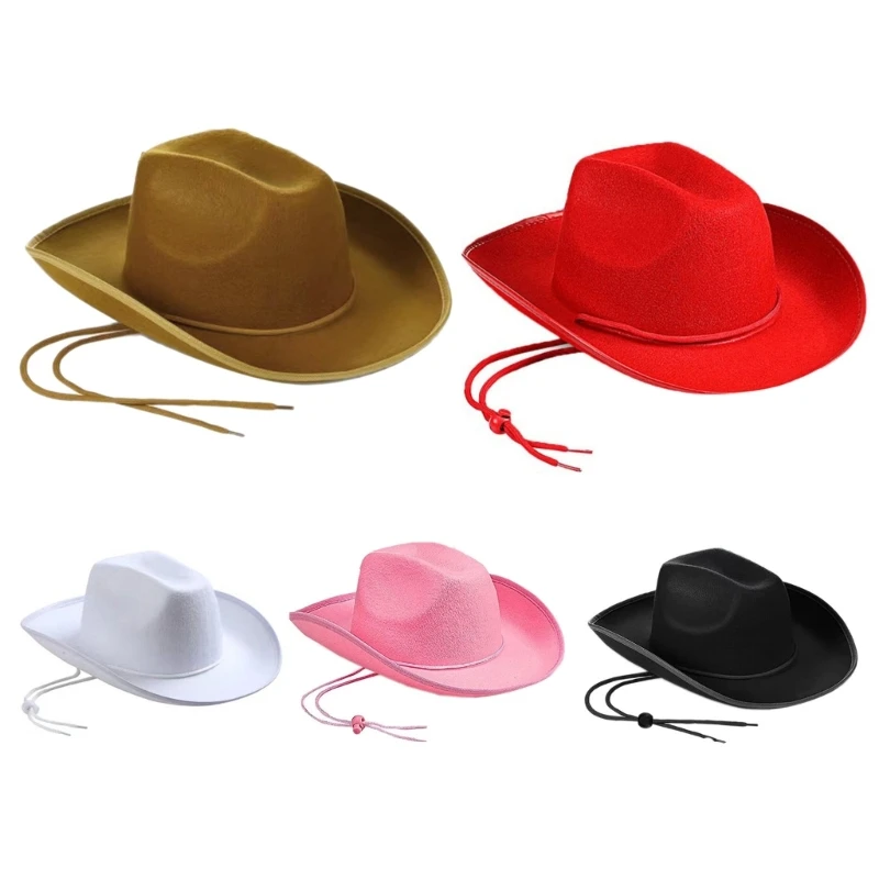 

Фетровая шляпа Fedora в западном стиле для свадебной вечеринки с широкими изогнутыми полями, ковбойская джазовая шляпа, Прямая